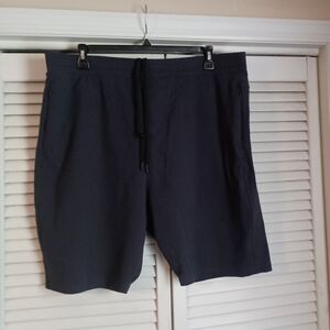Public Rec Men's Swim Shorts Sz 44R Navy Blue Lined Zip Pockets Adjustable Waist